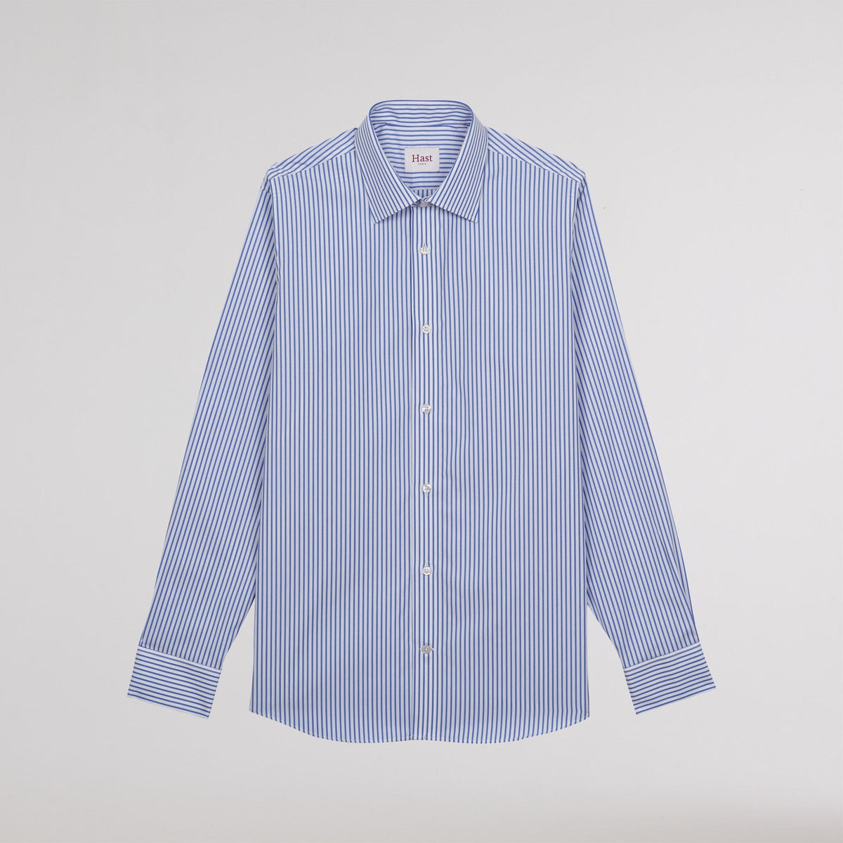 Chemise cintrée popeline rayures bleues et blanches