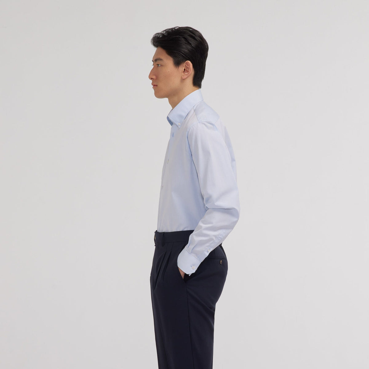 Chemise popeline double retors bleu ciel