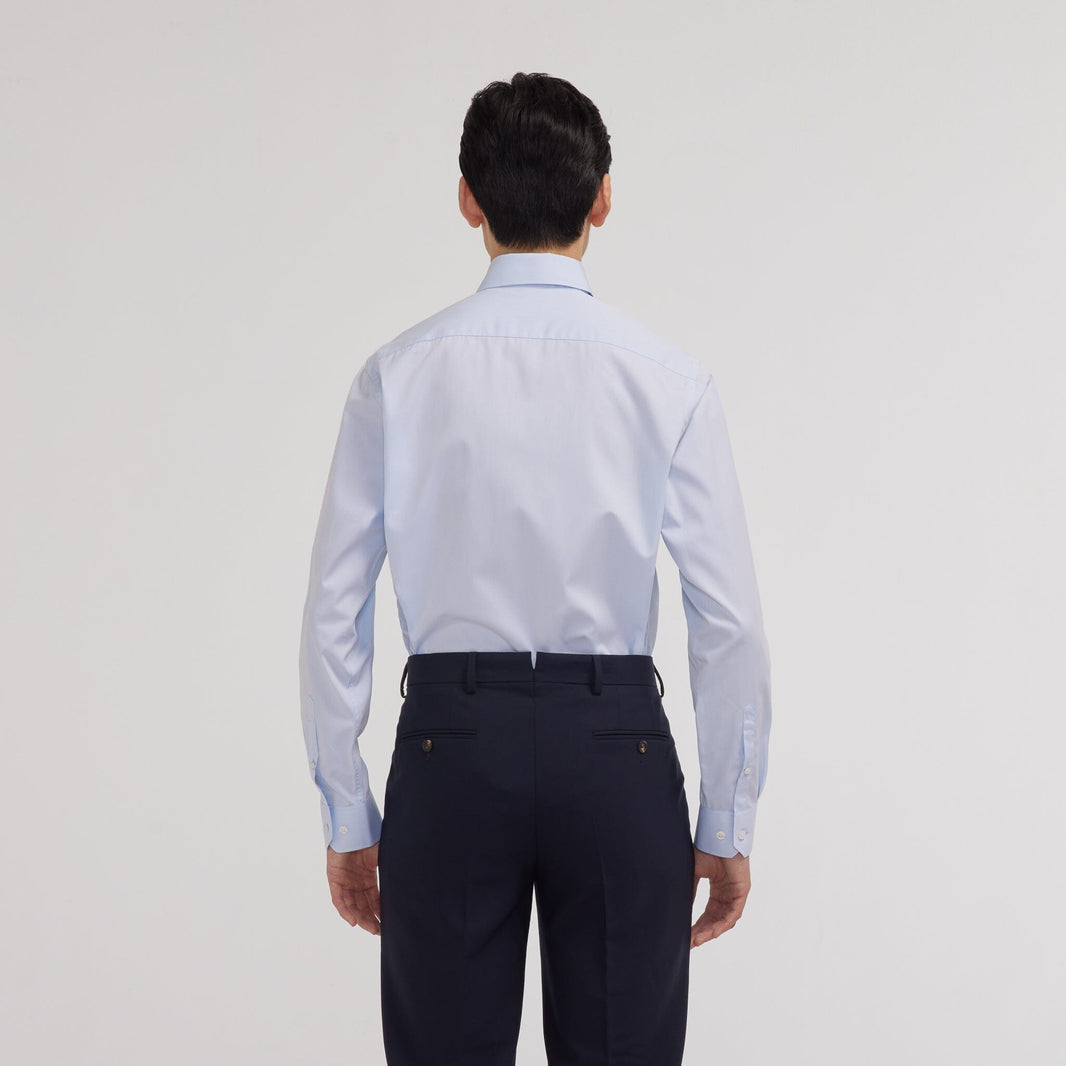 Chemise popeline double retors bleu ciel