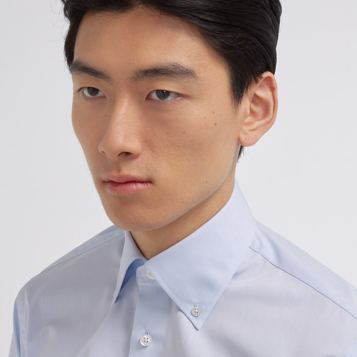 Chemise popeline double retors bleu ciel