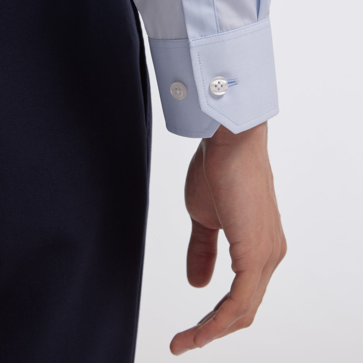 Chemise popeline double retors bleu ciel