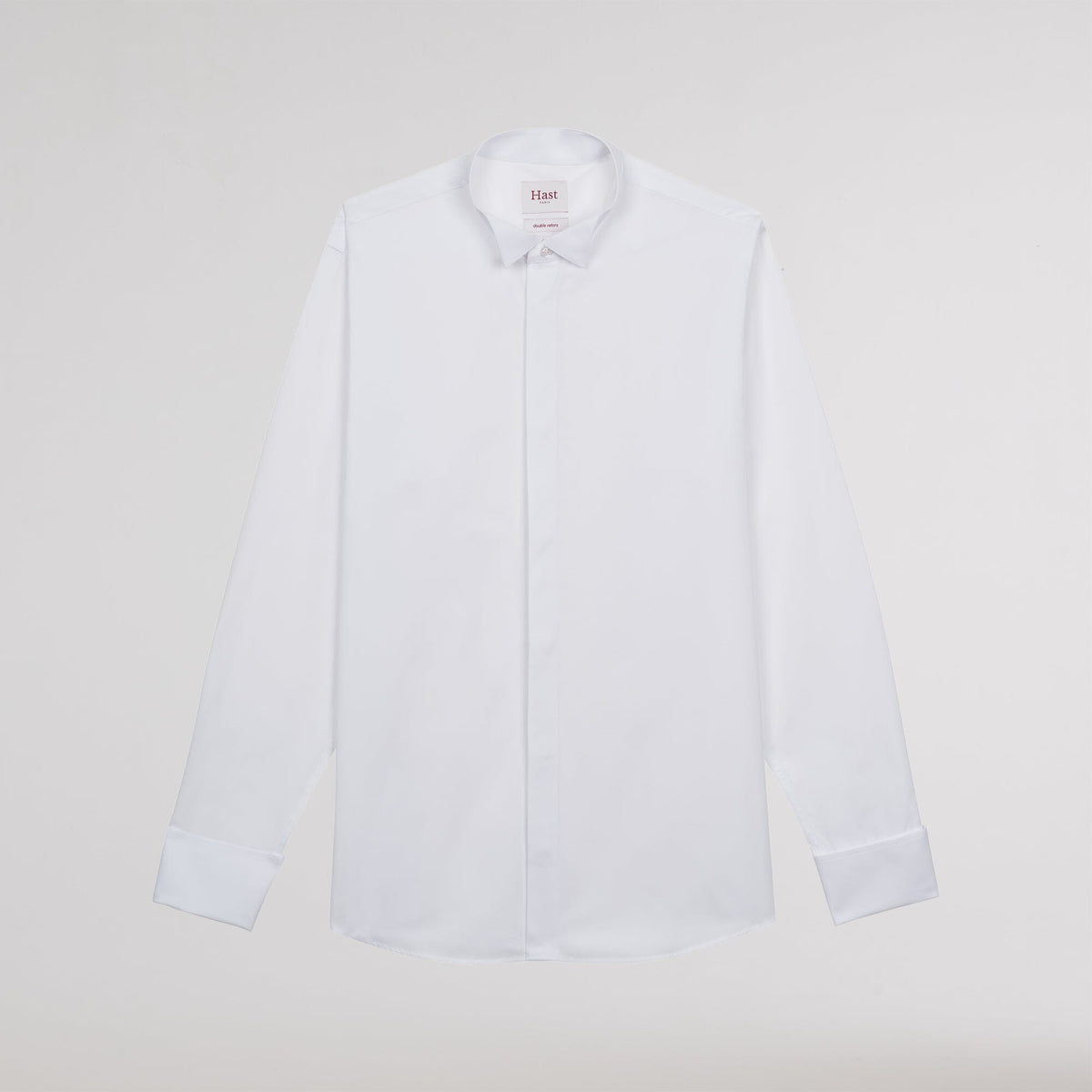 Chemise cintrée popeline double retors blanche