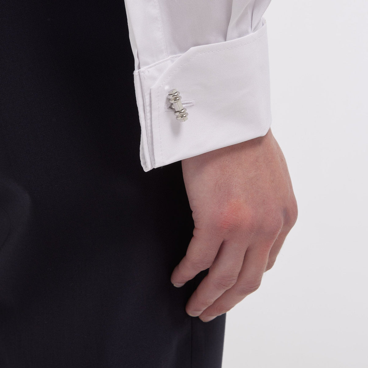 Chemise cintrée popeline double retors blanche