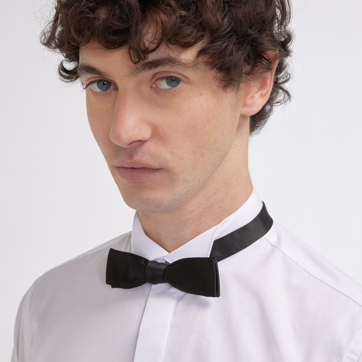 Chemise cintrée popeline double retors blanche