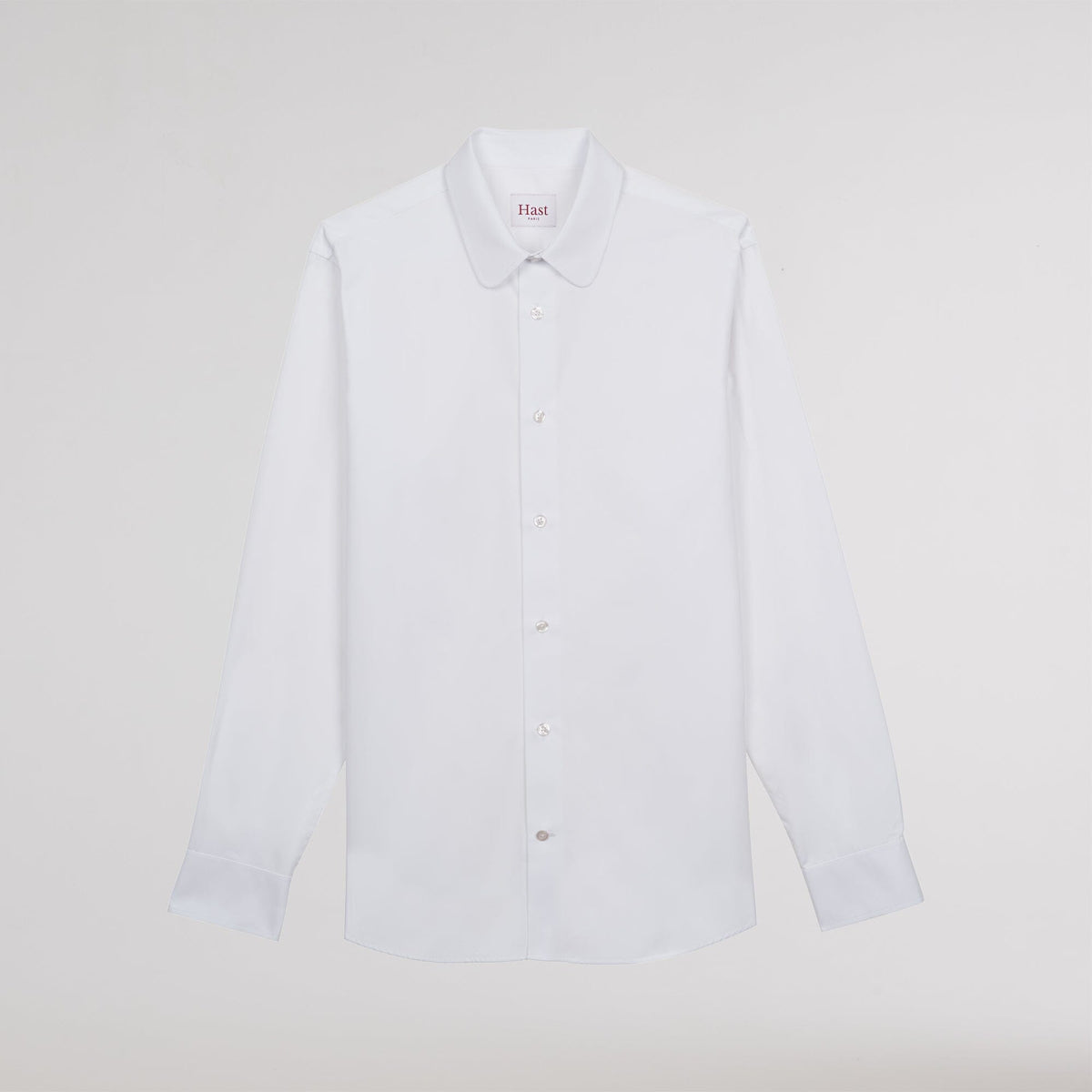 Chemise cintrée en popeline double retors blanche