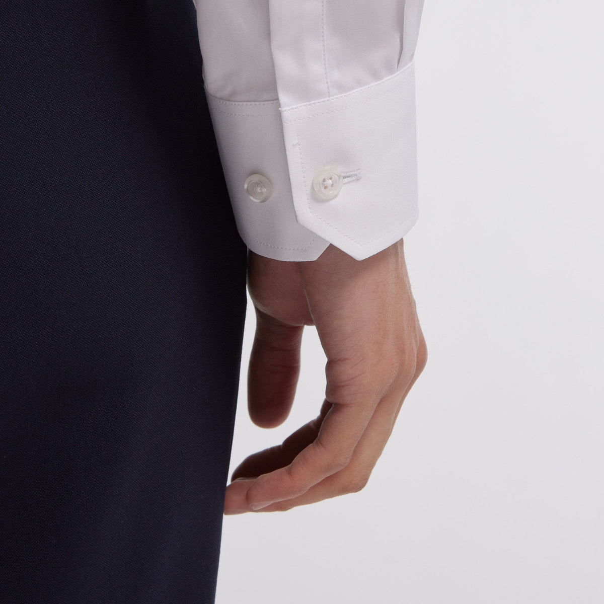 Chemise en popeline double retors blanche