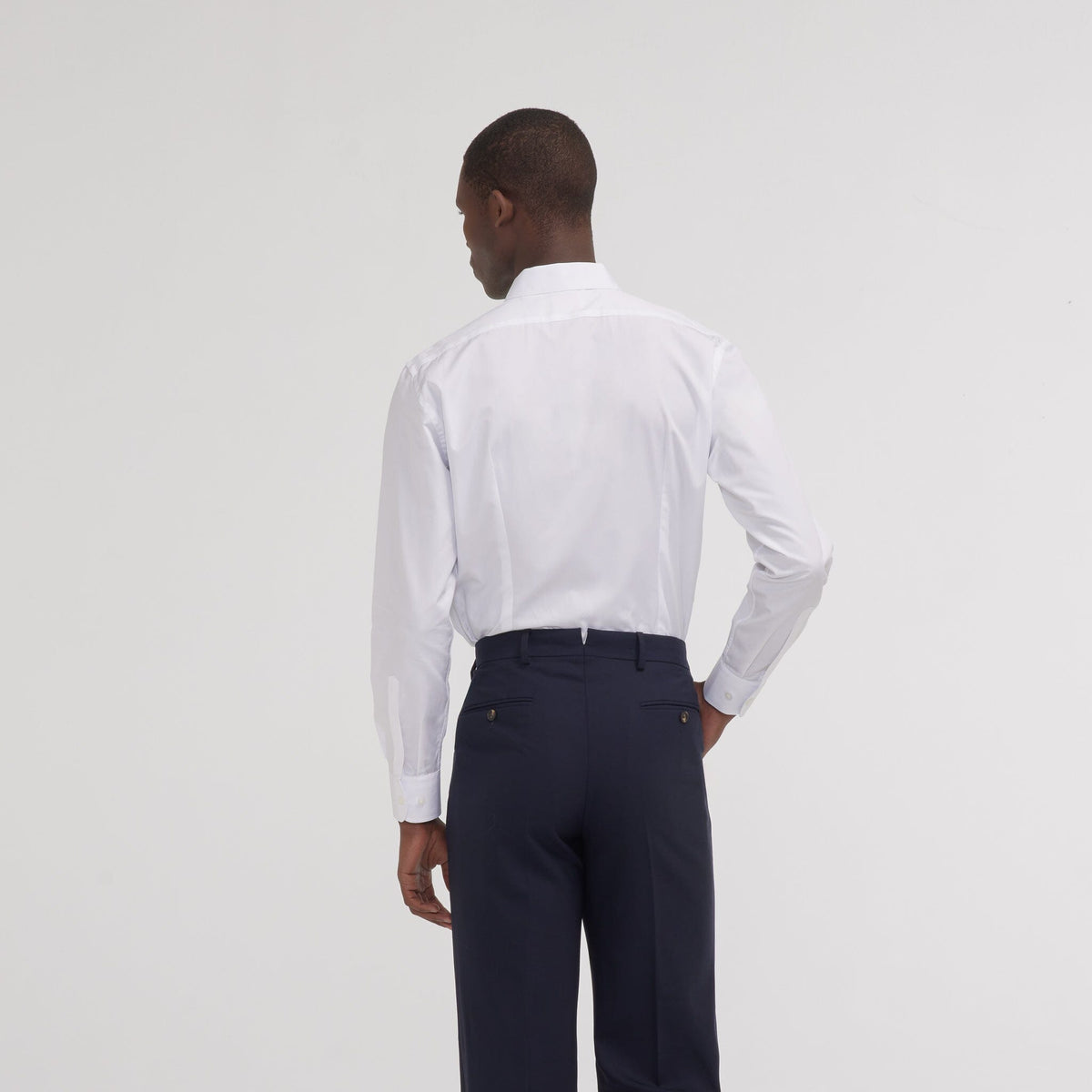Chemise cintrée popeline double retors blanche