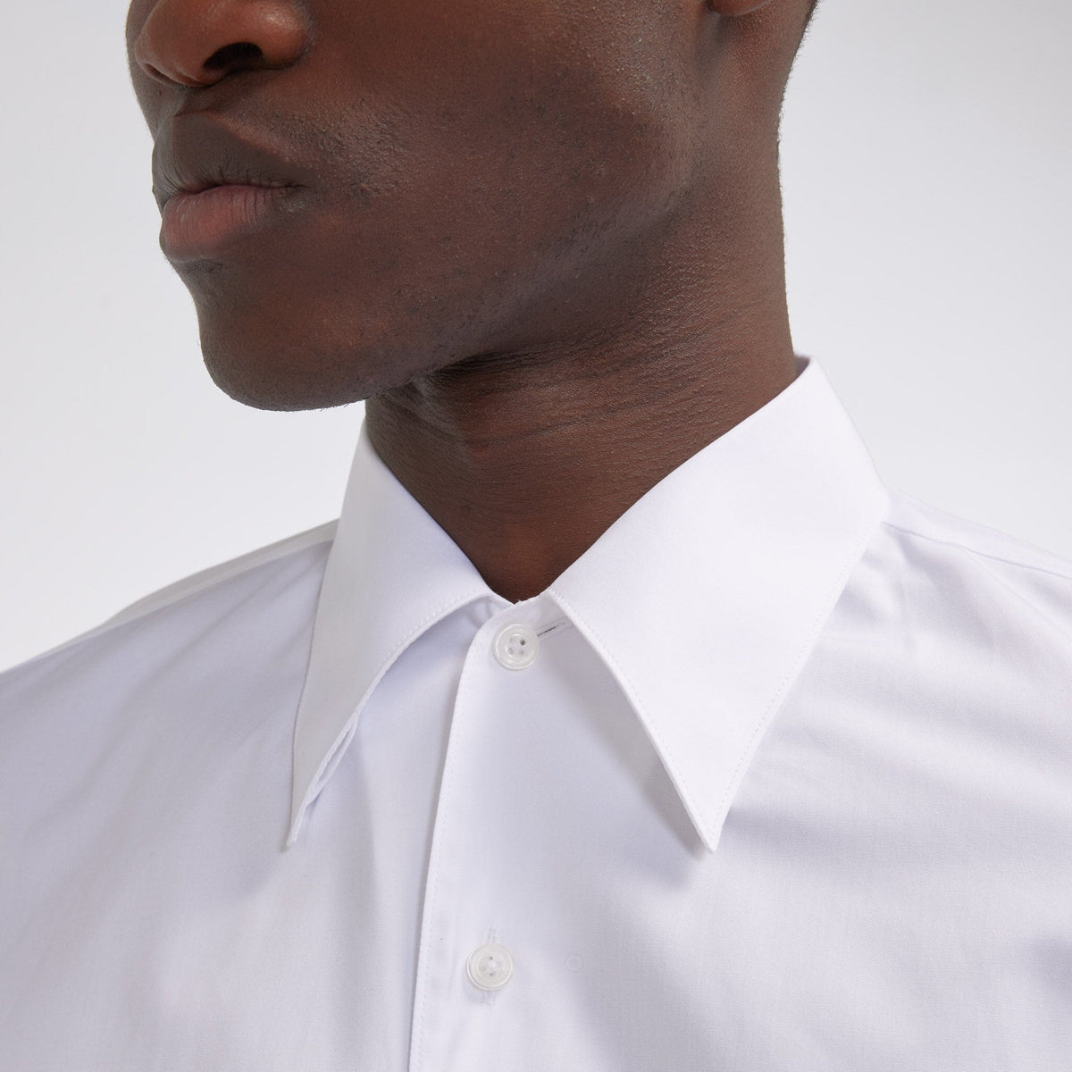 Chemise cintrée popeline double retors blanche