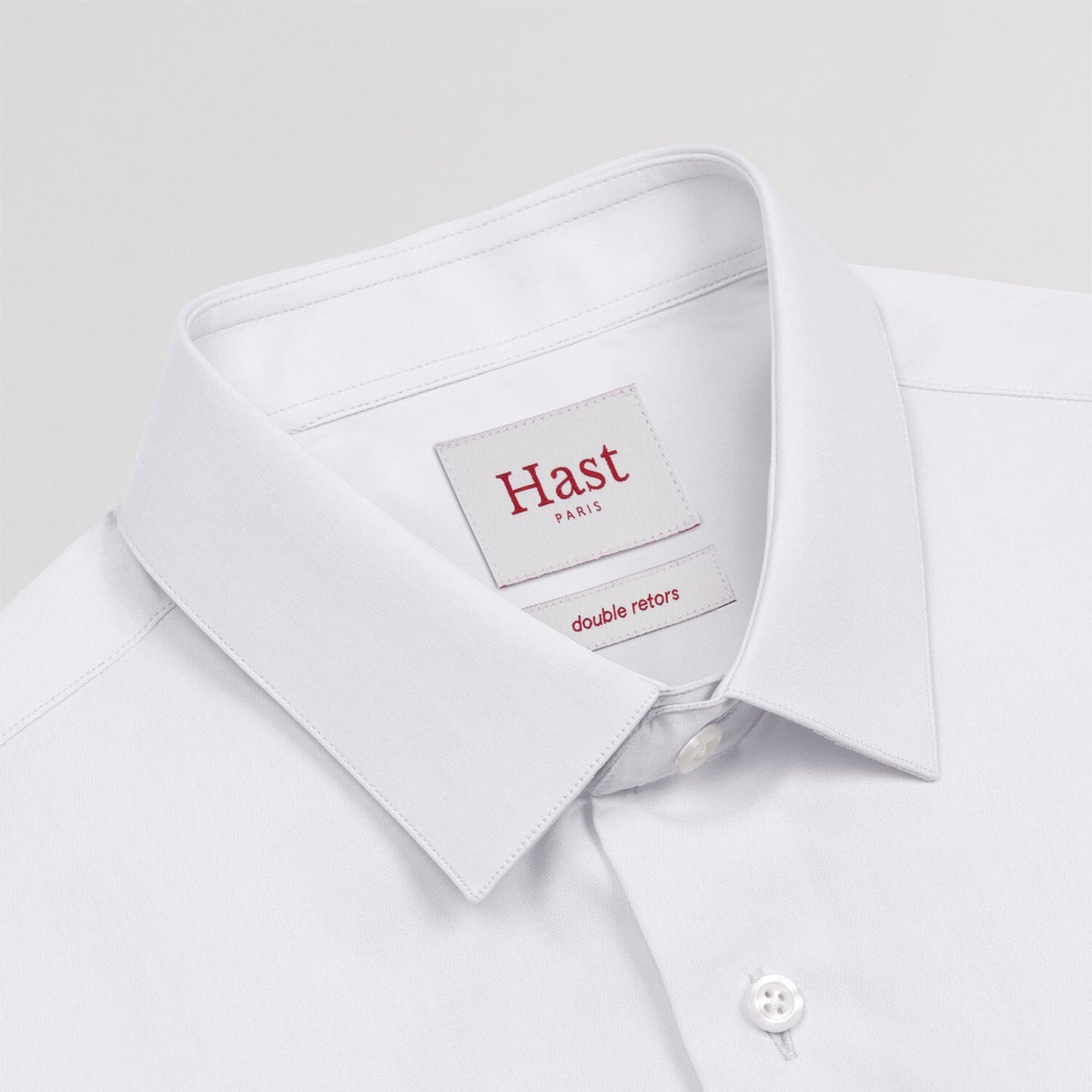 Chemise cintrée en popeline double retors blanche