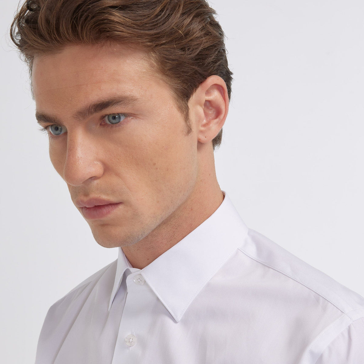 White two-ply poplin shirt