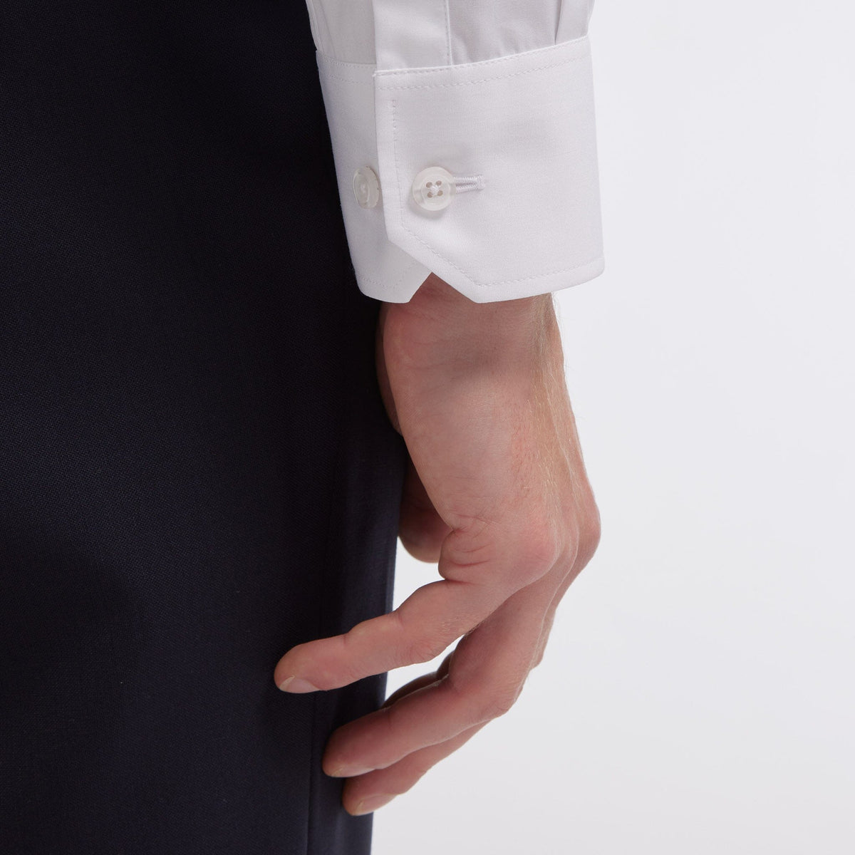 White two-ply poplin shirt