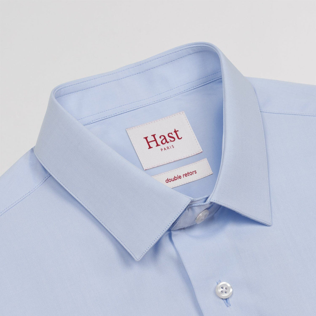 Chemise cintrée popeline double retors bleu