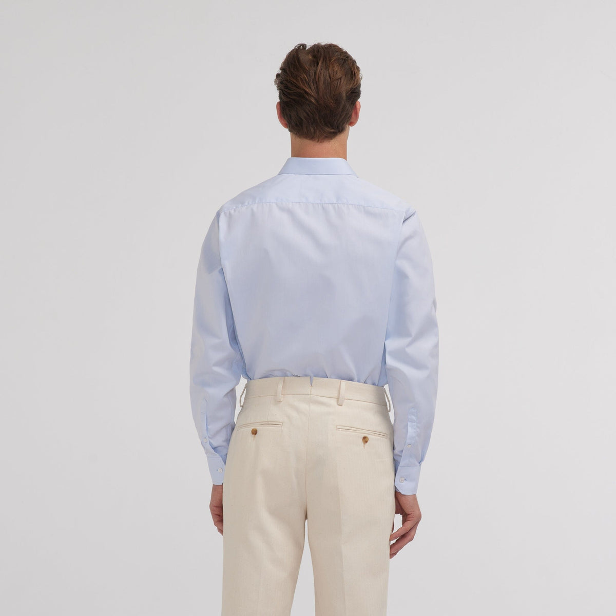 Chemise en popeline double retors bleu ciel