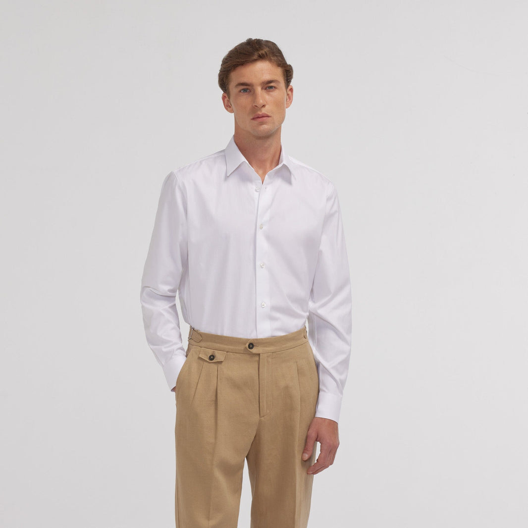 Chemise en oxford double retors blanche