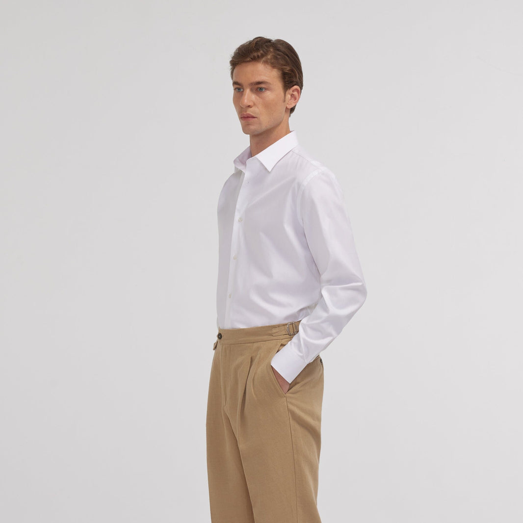 Chemise en oxford double retors blanche