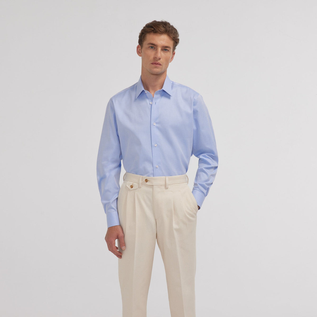Blue two-ply twill shirt