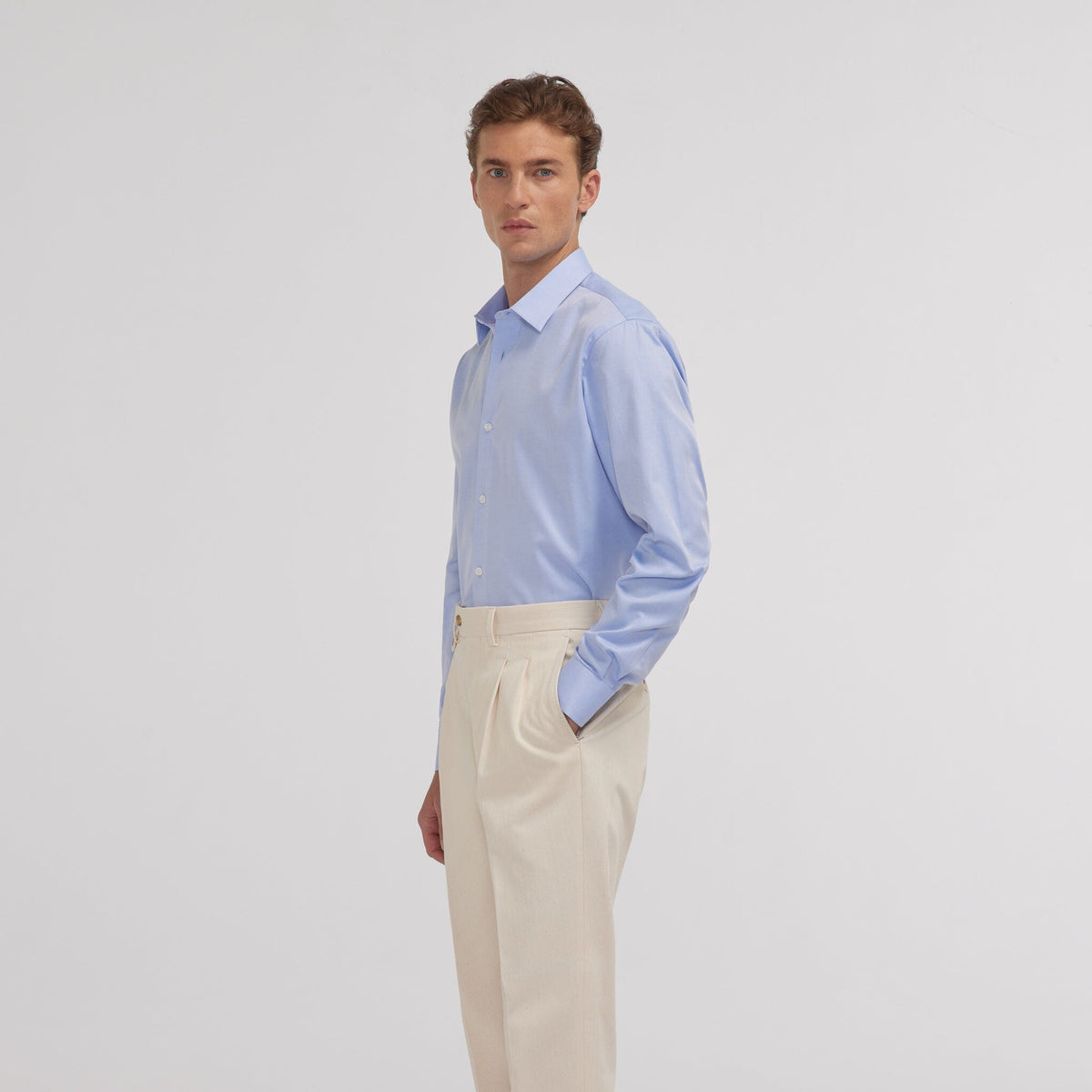 Blue two-ply twill shirt