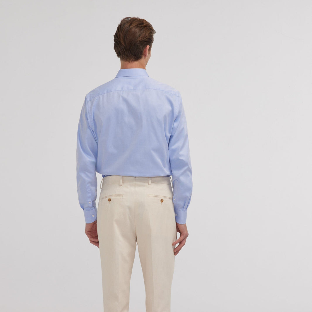 Chemise en twill double retors bleue