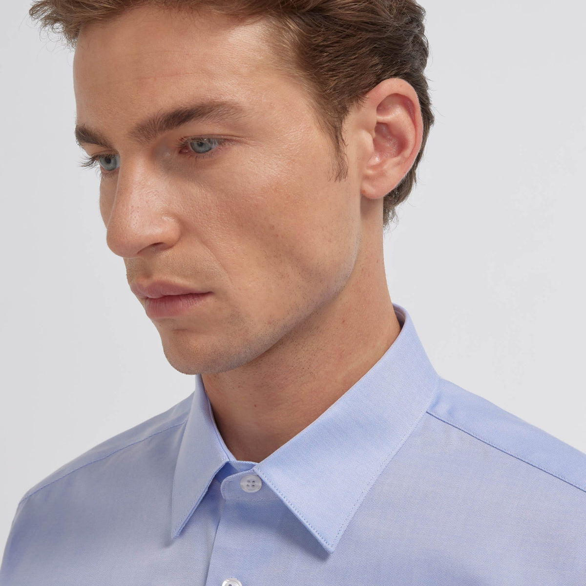 Blue two-ply twill shirt