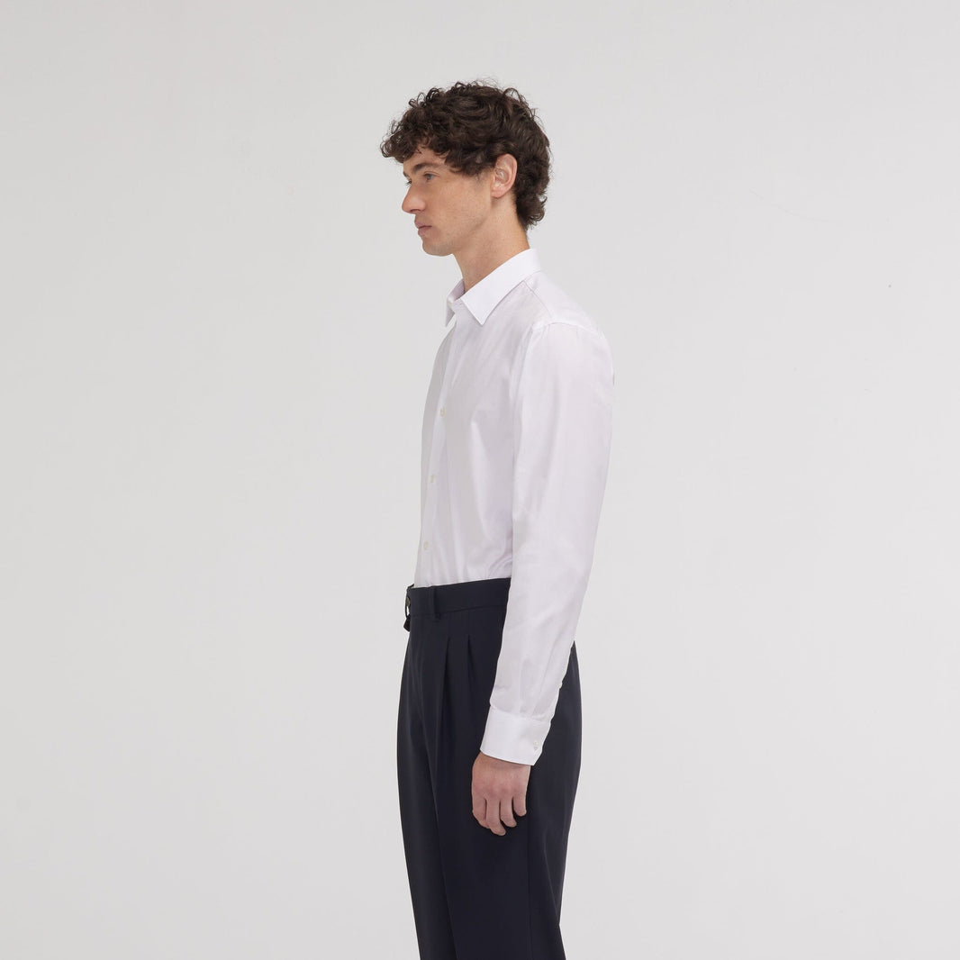 Chemise cintrée en twill blanche