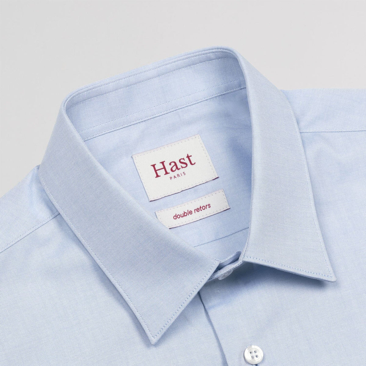 Tailliertes Hemd aus himmelblauem zweifach gezwirntem Oxford