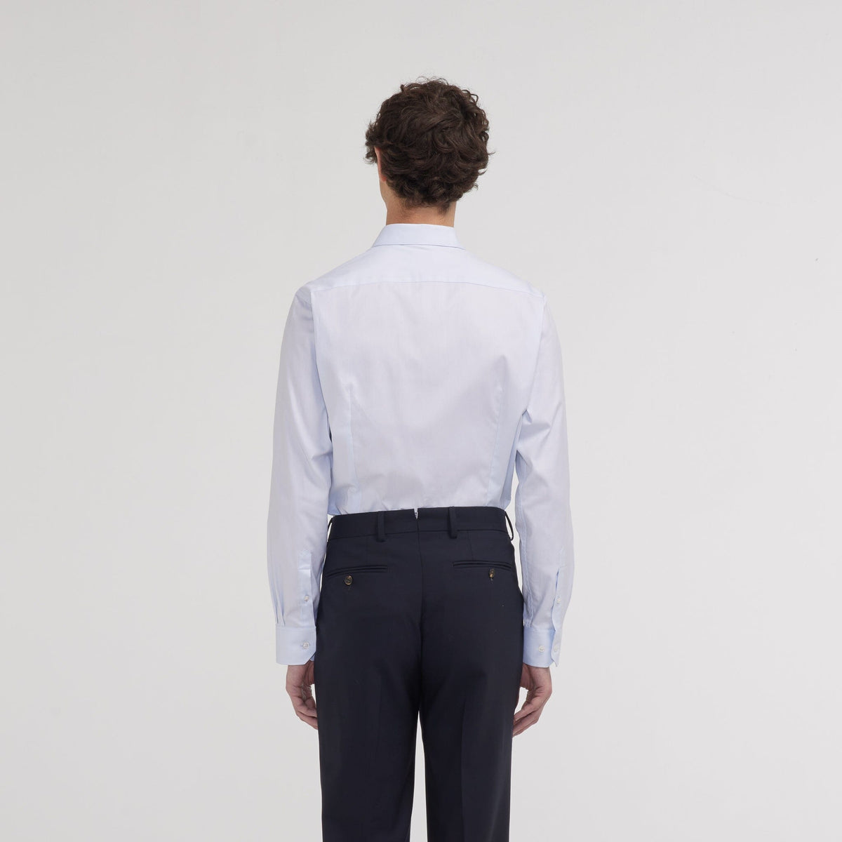 Tailliertes Hemd aus himmelblauem zweifach gezwirntem Oxford