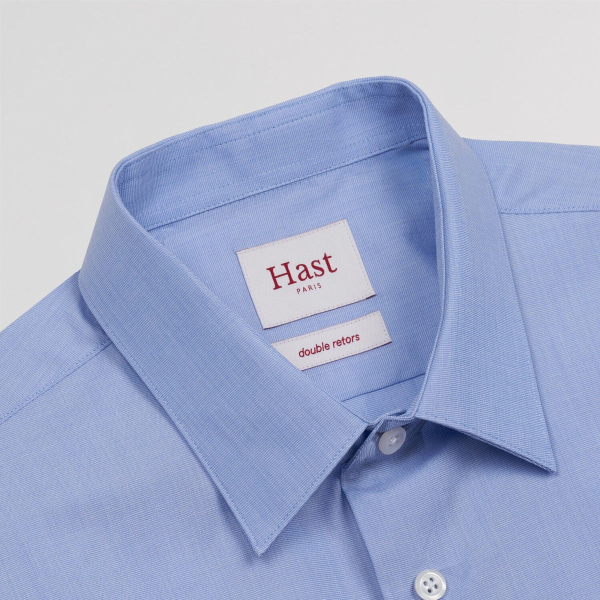 Chemise cintrée double retors bleue