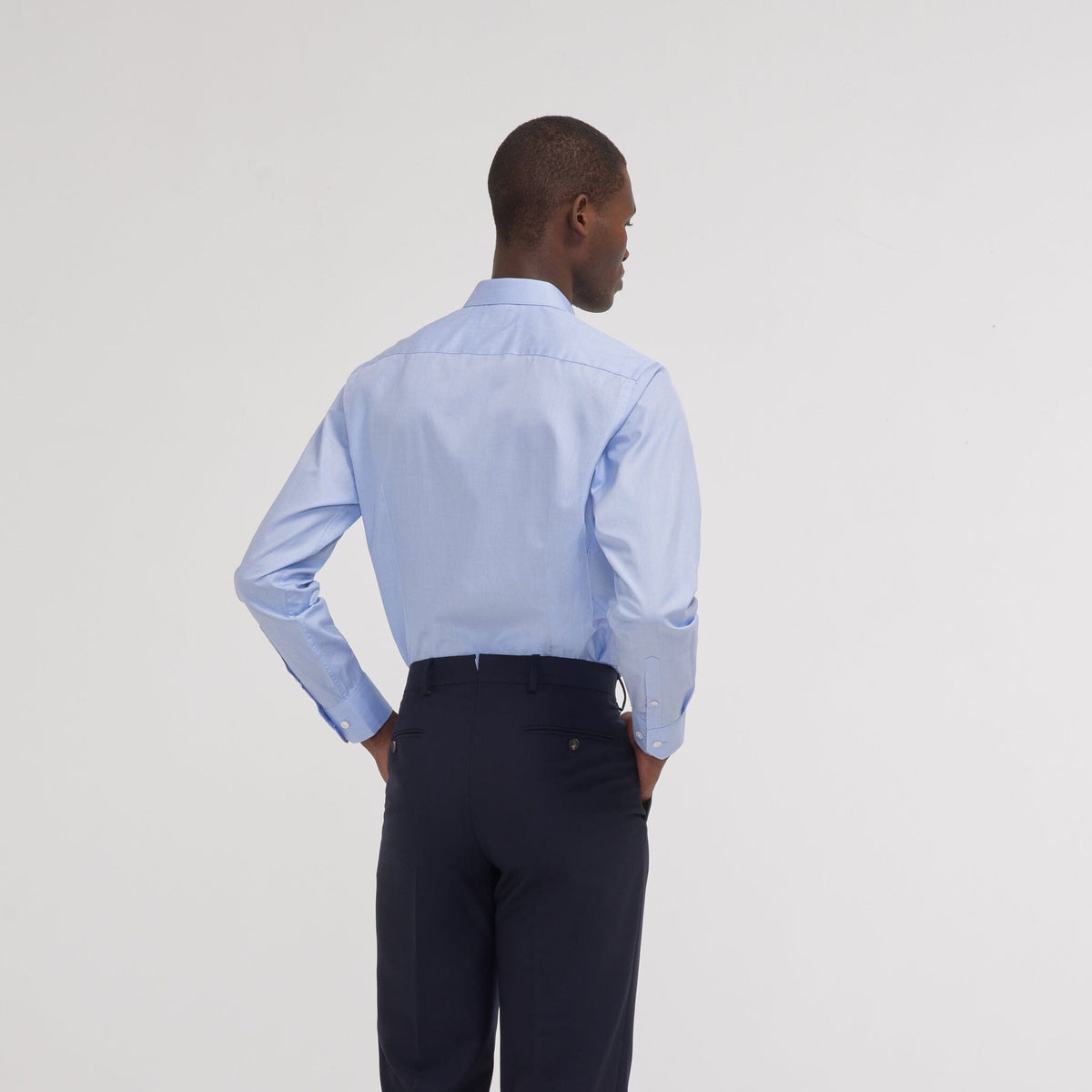 Chemise cintrée double retors bleue