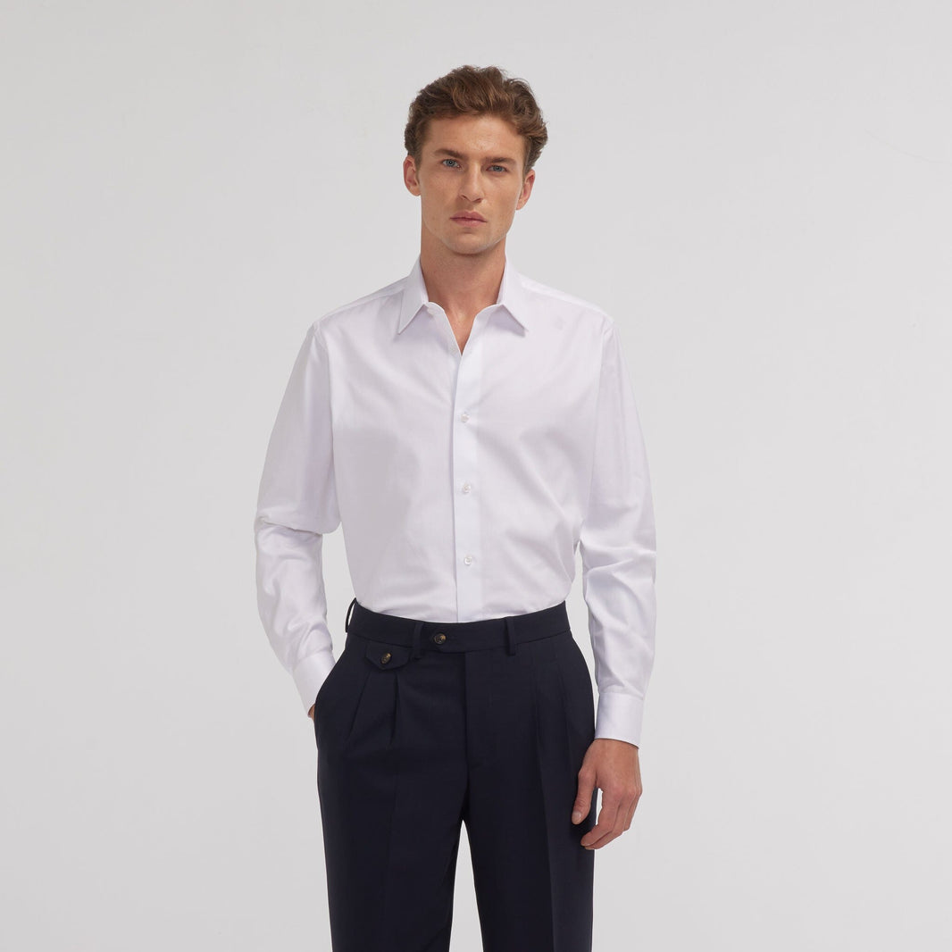 Chemise en chevron double retors blanche