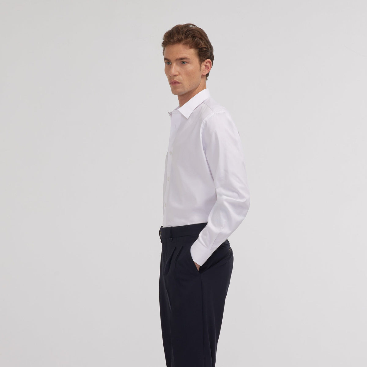 Chemise en chevron double retors blanche