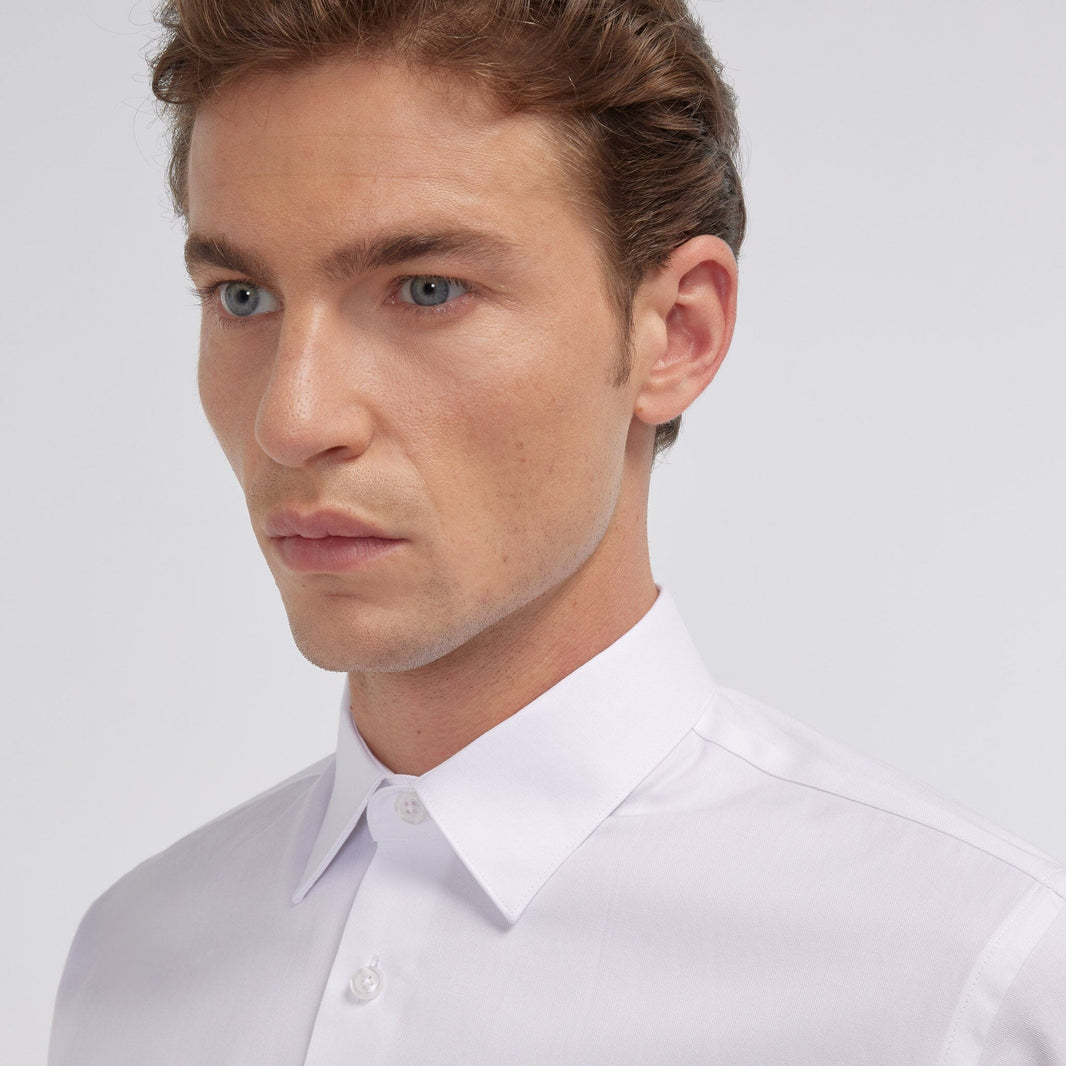 Chemise en chevron double retors blanche