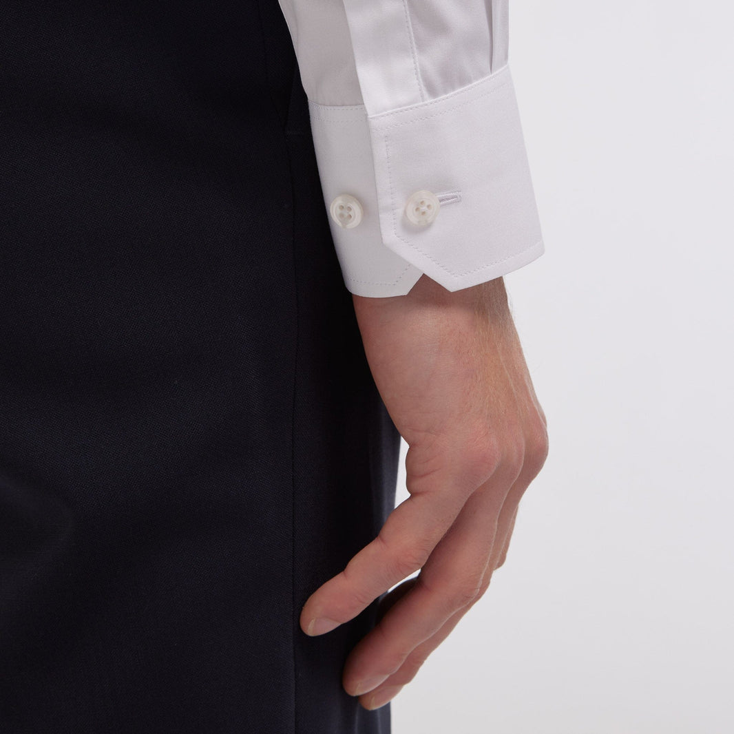 Chemise en popeline double retors blanche