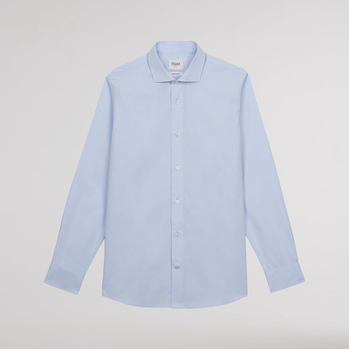 Chemise cintrée popeline double retors bleu