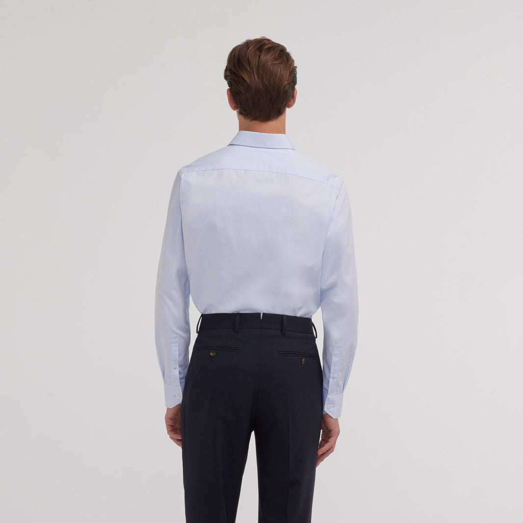 Chemise popeline double retors bleu ciel