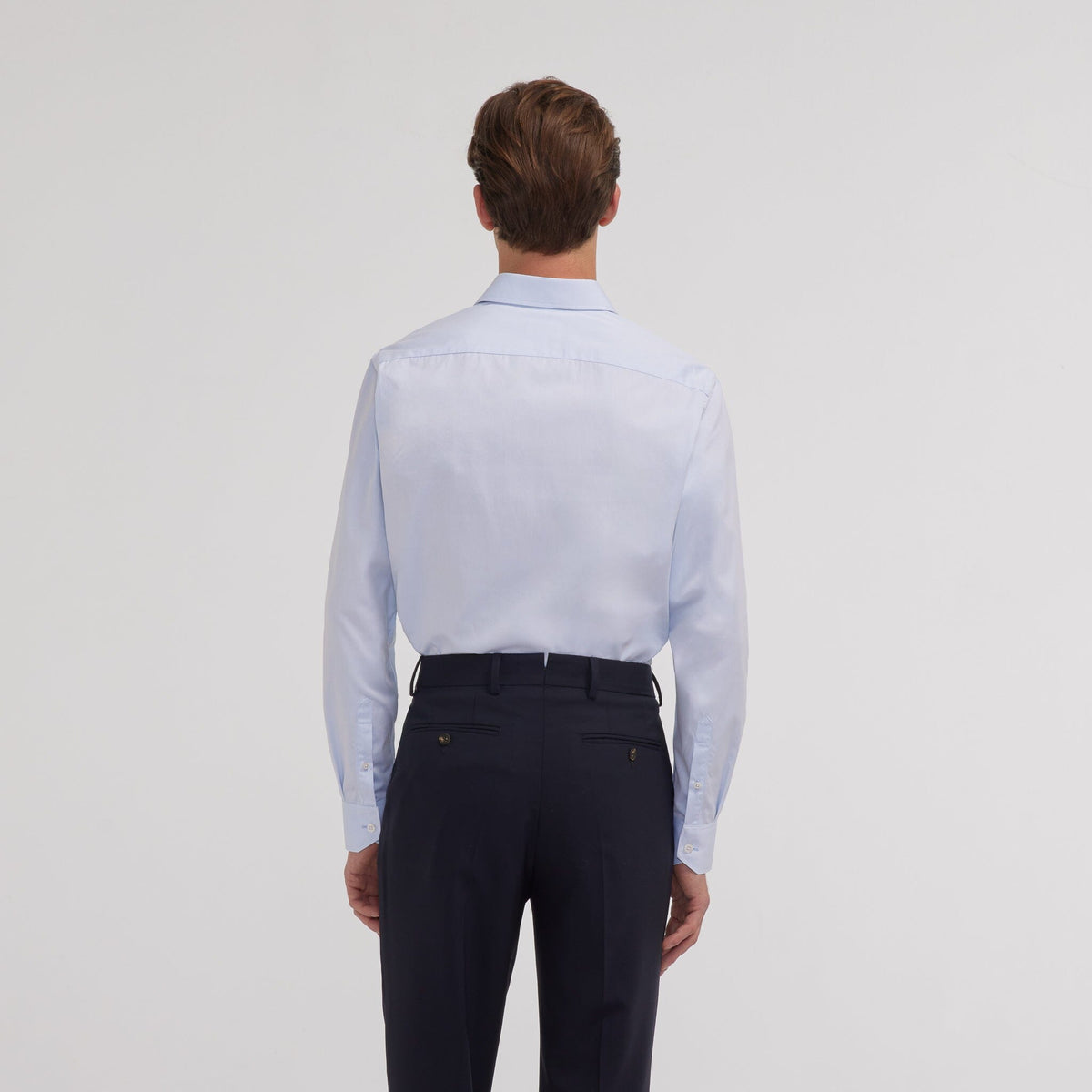 Chemise popeline double retors bleu ciel
