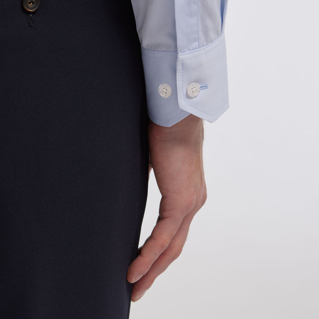 Chemise popeline double retors bleu ciel
