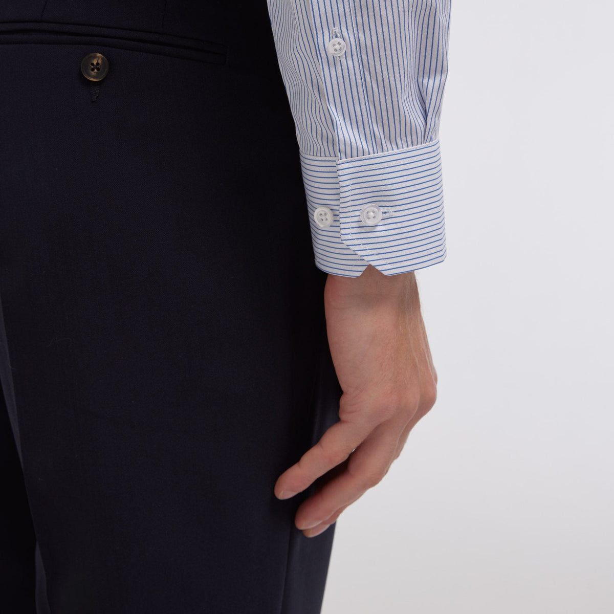 Chemise en popeline rayures bleues