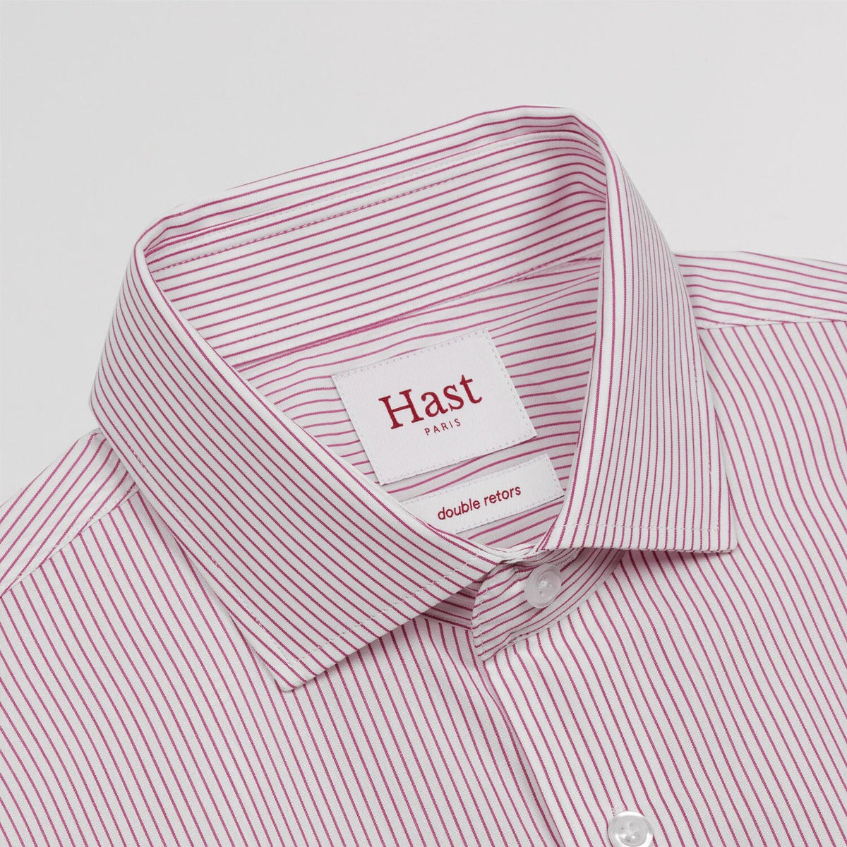 Chemise popeline double retors rayures rouges