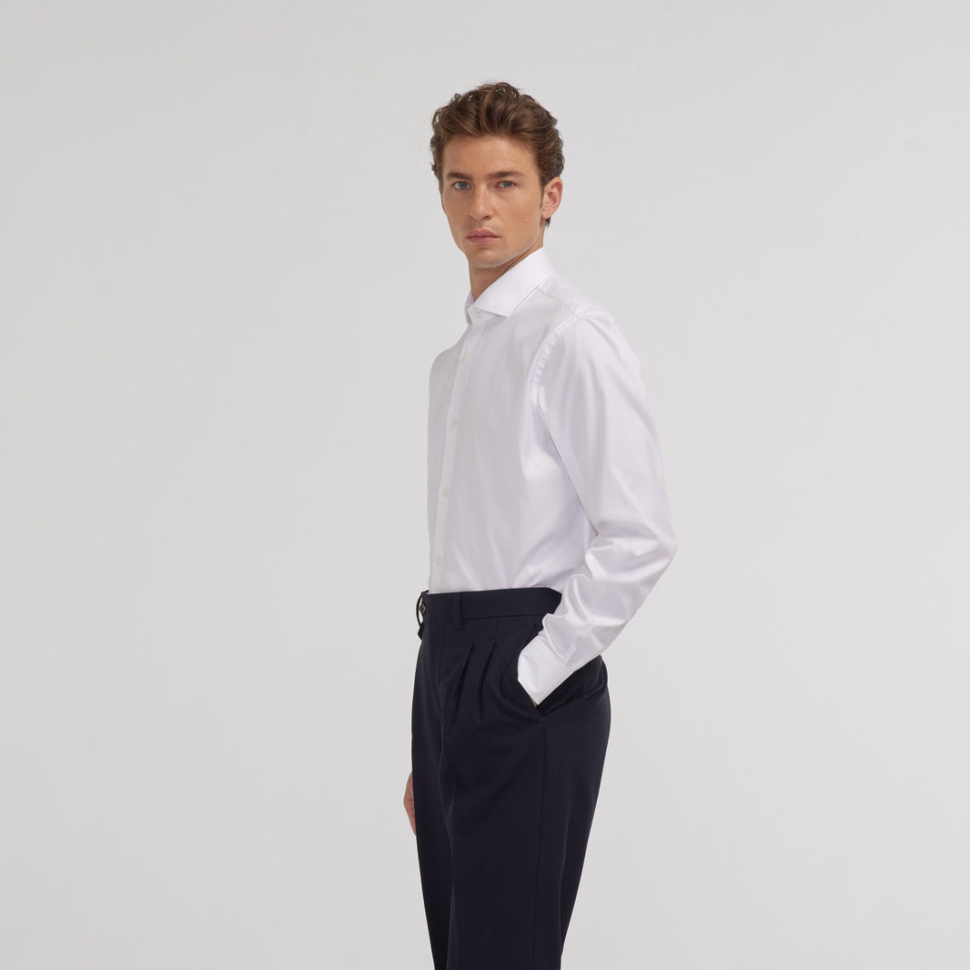 Chemise en oxford double retors blanche