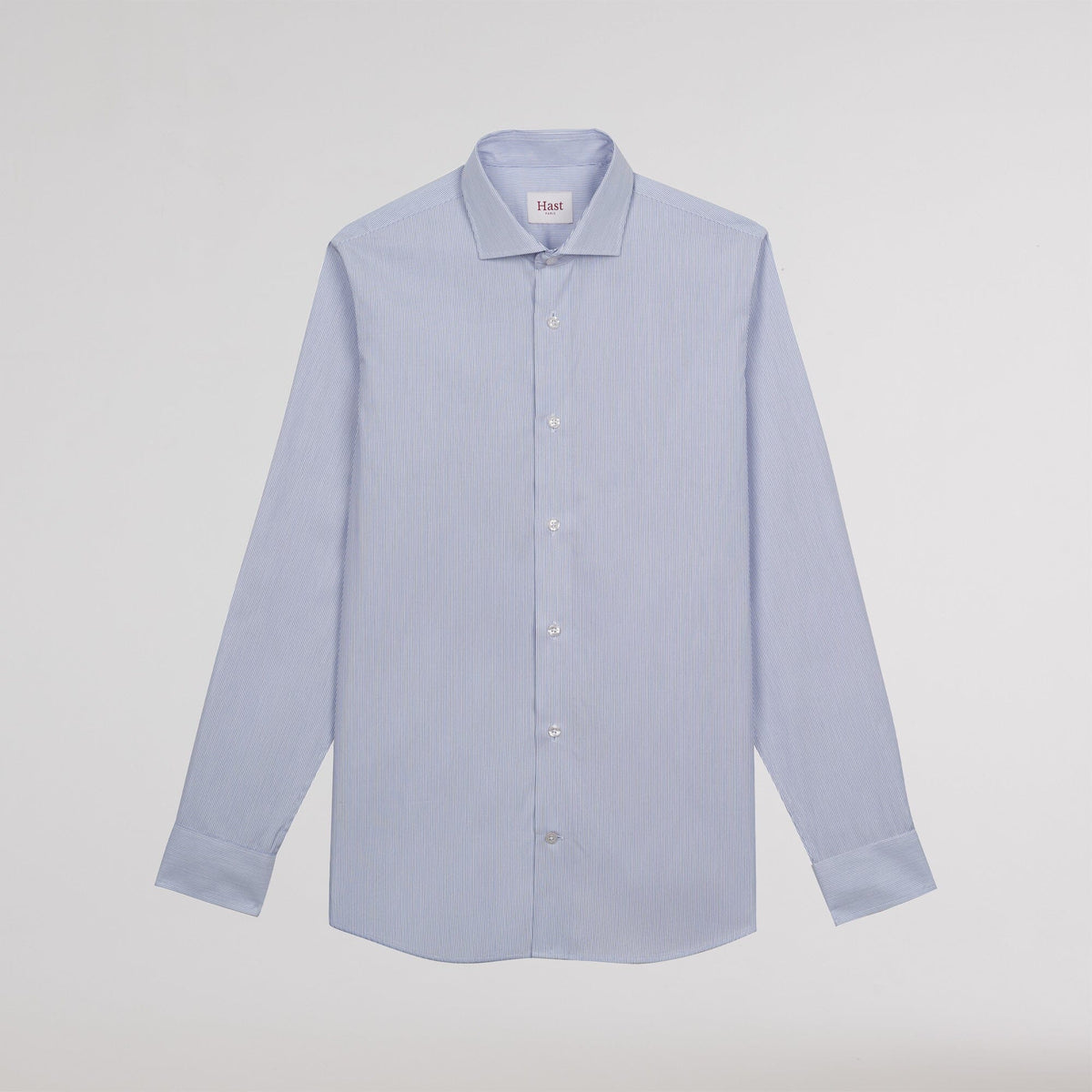 Chemise cintrée popeline double retors rayures bleues