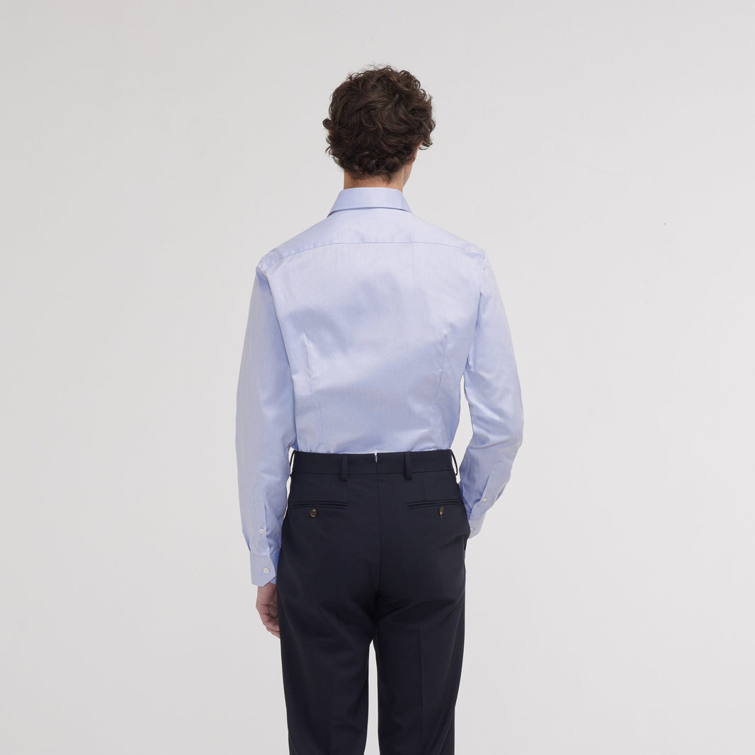 Chemise cintrée en twill bleue