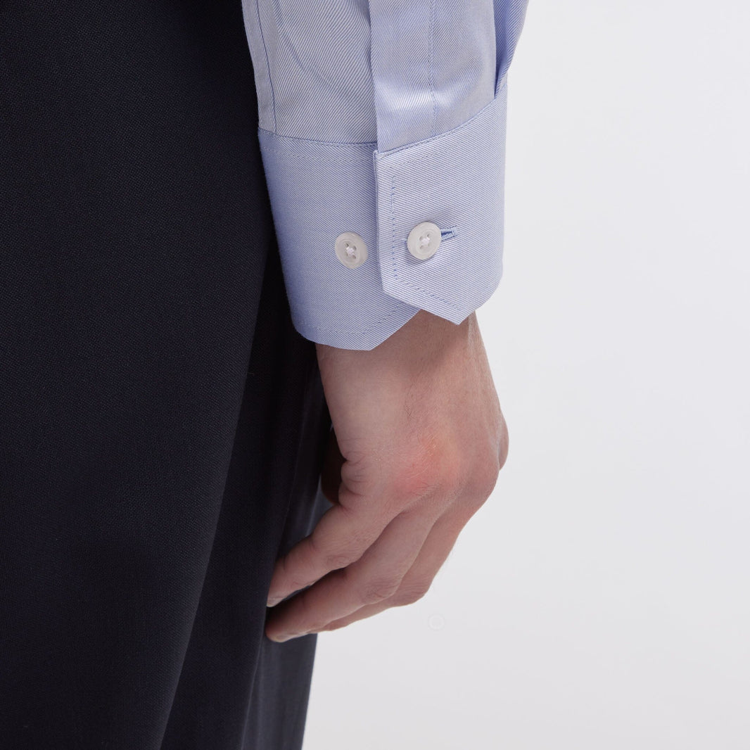 Chemise cintrée en twill bleue