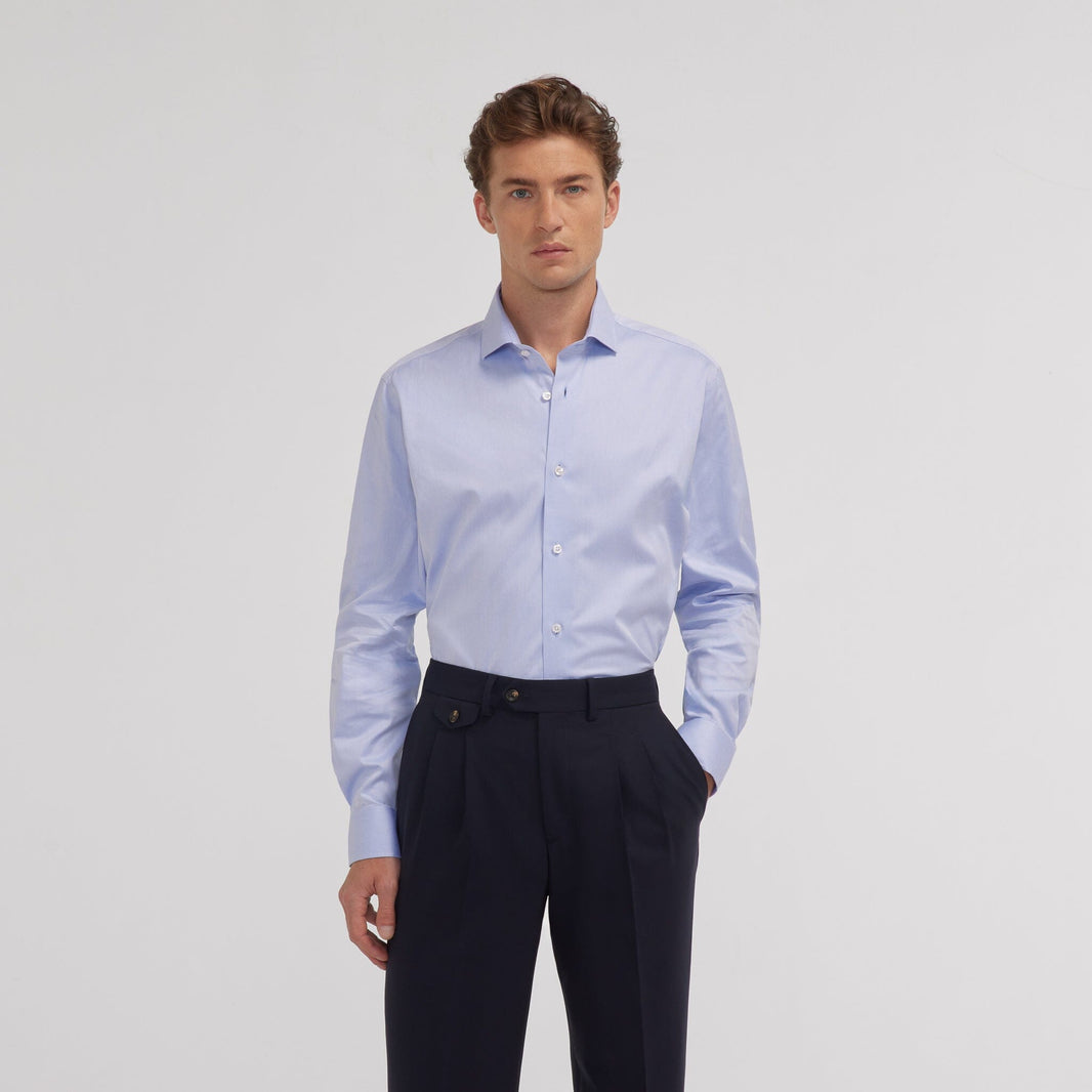 Chemise en twill bleue