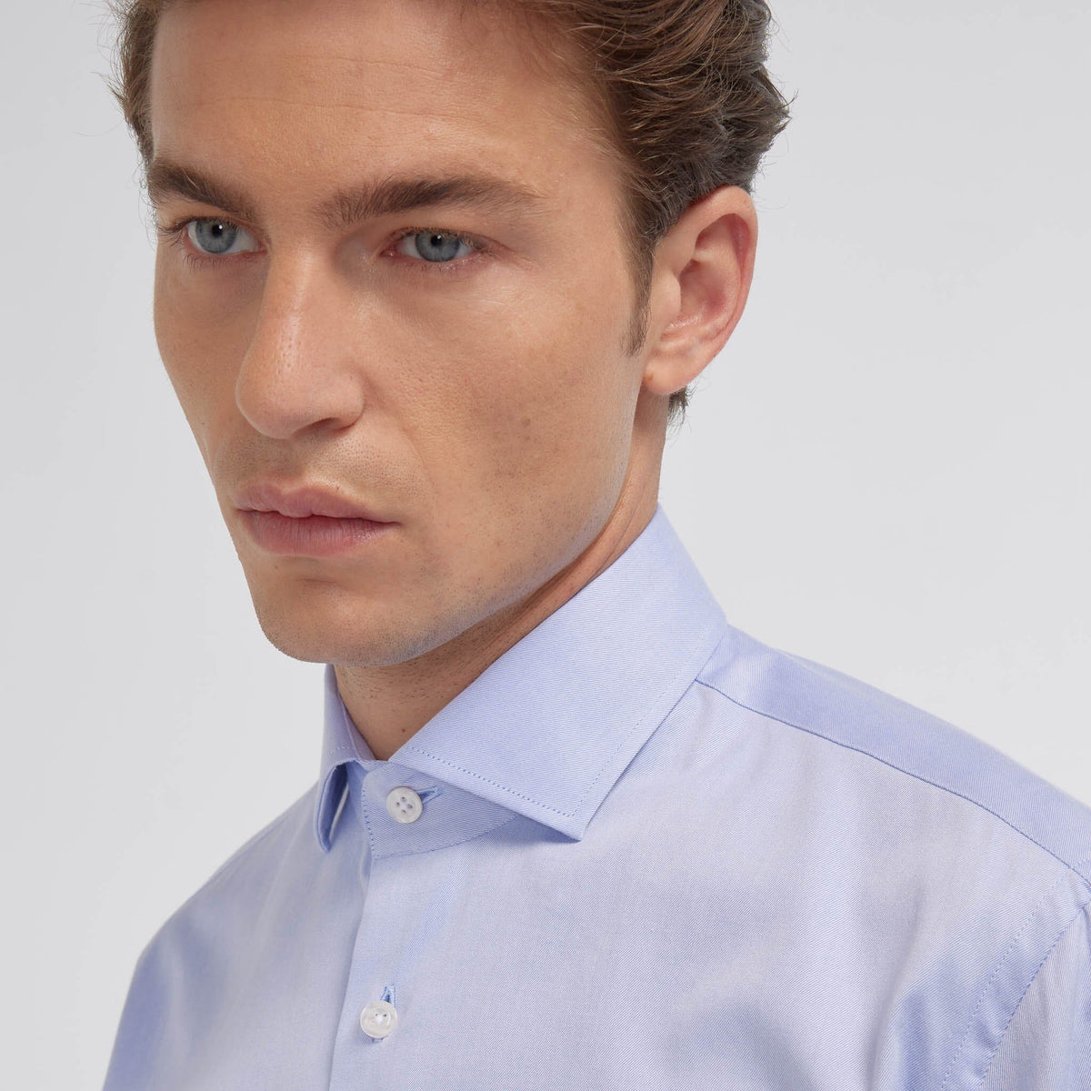 Chemise en twill bleue