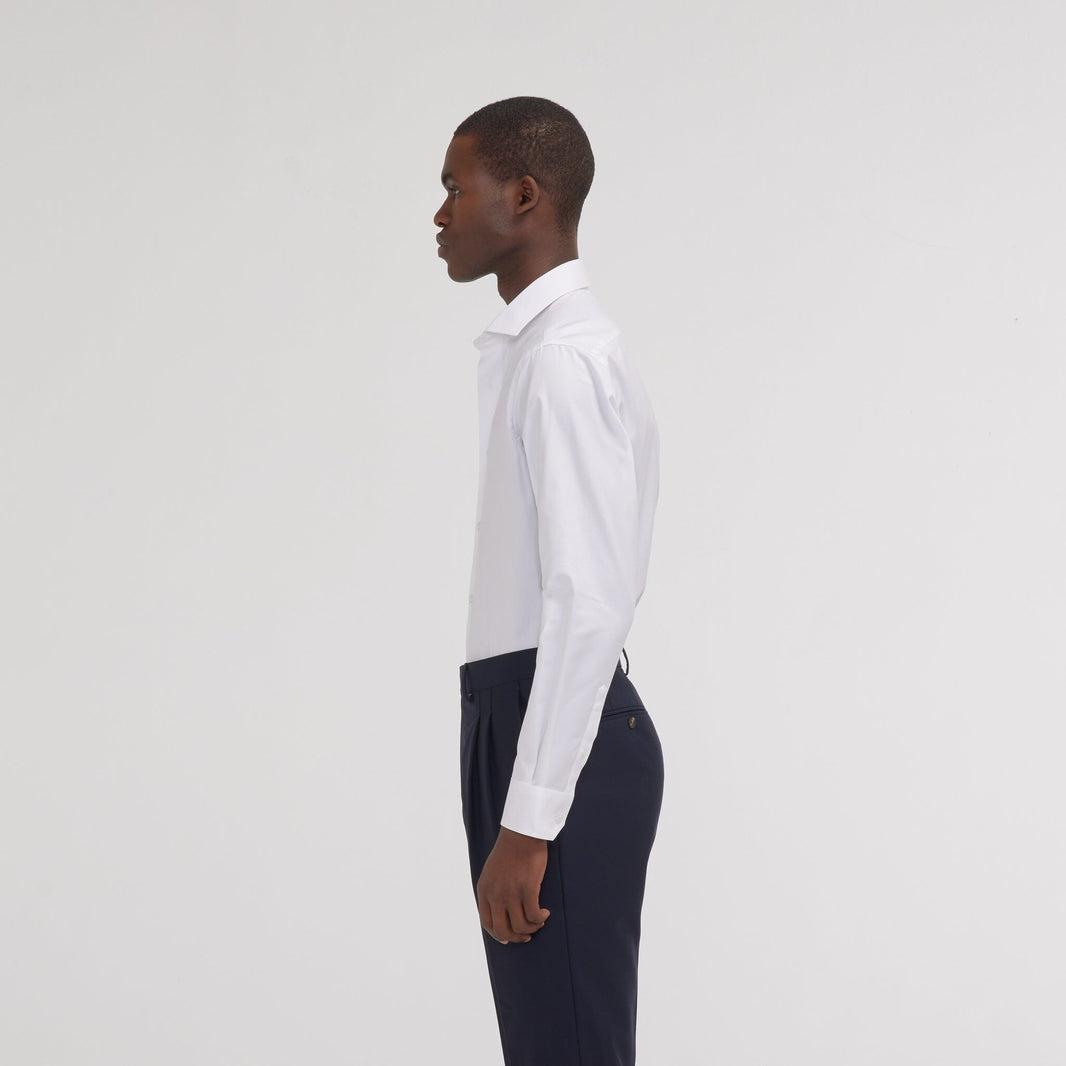 Chemise cintrée en twill blanche