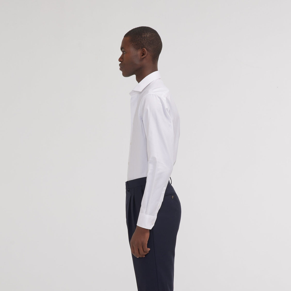 Chemise cintrée en twill blanche