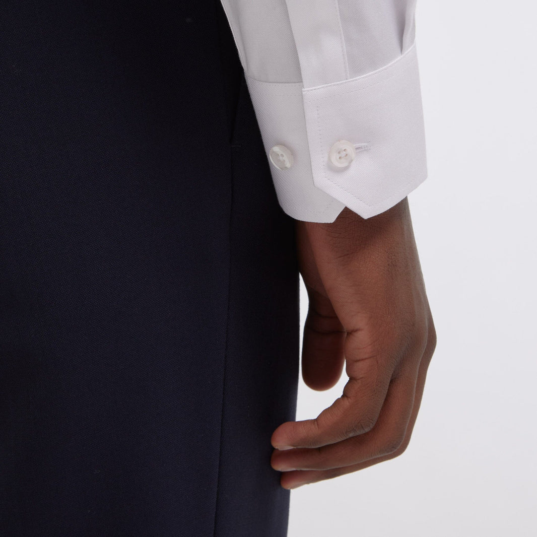 Chemise cintrée en twill blanche