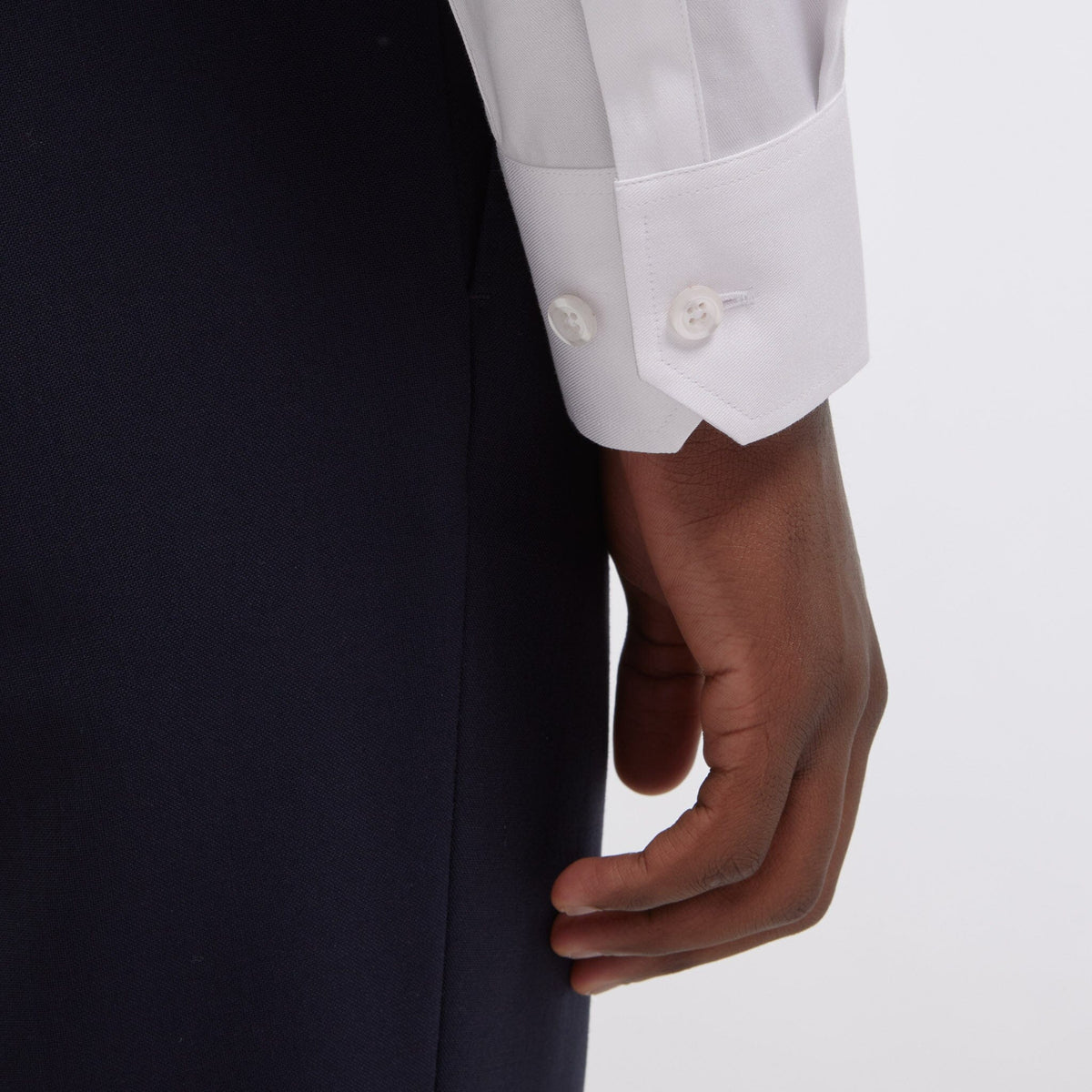 Chemise cintrée en twill blanche