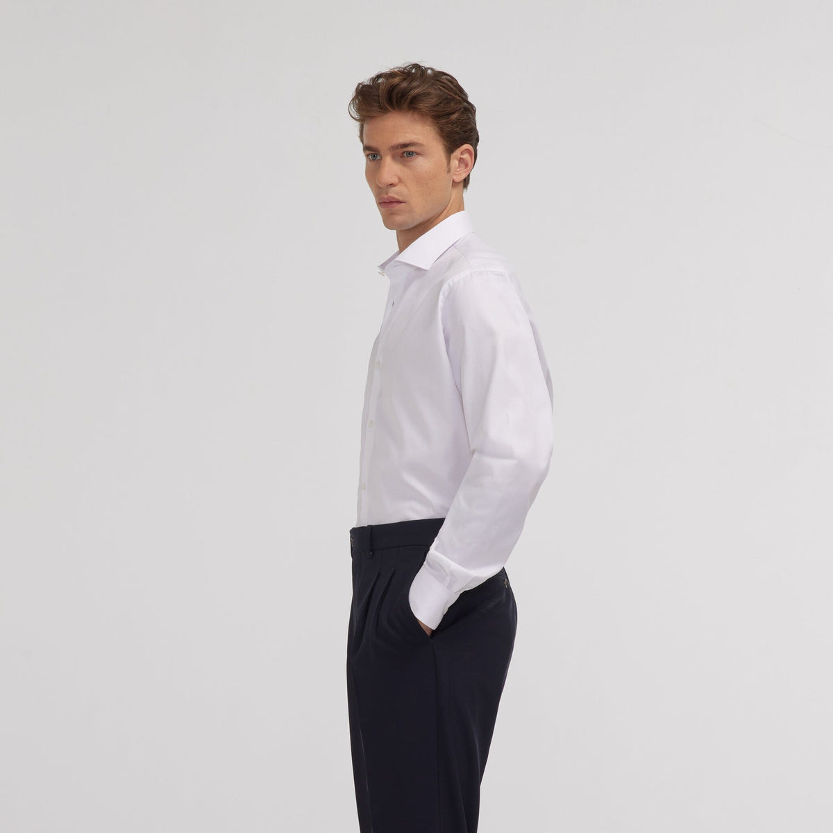 Chemise en twill blanche