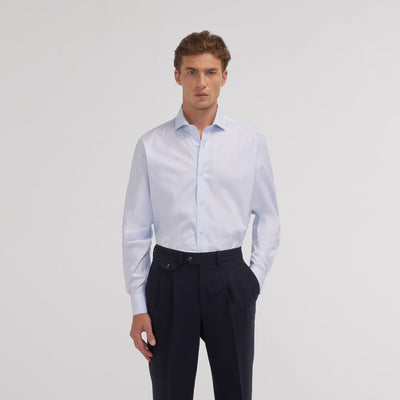 Sky blue two-ply Oxford shirt